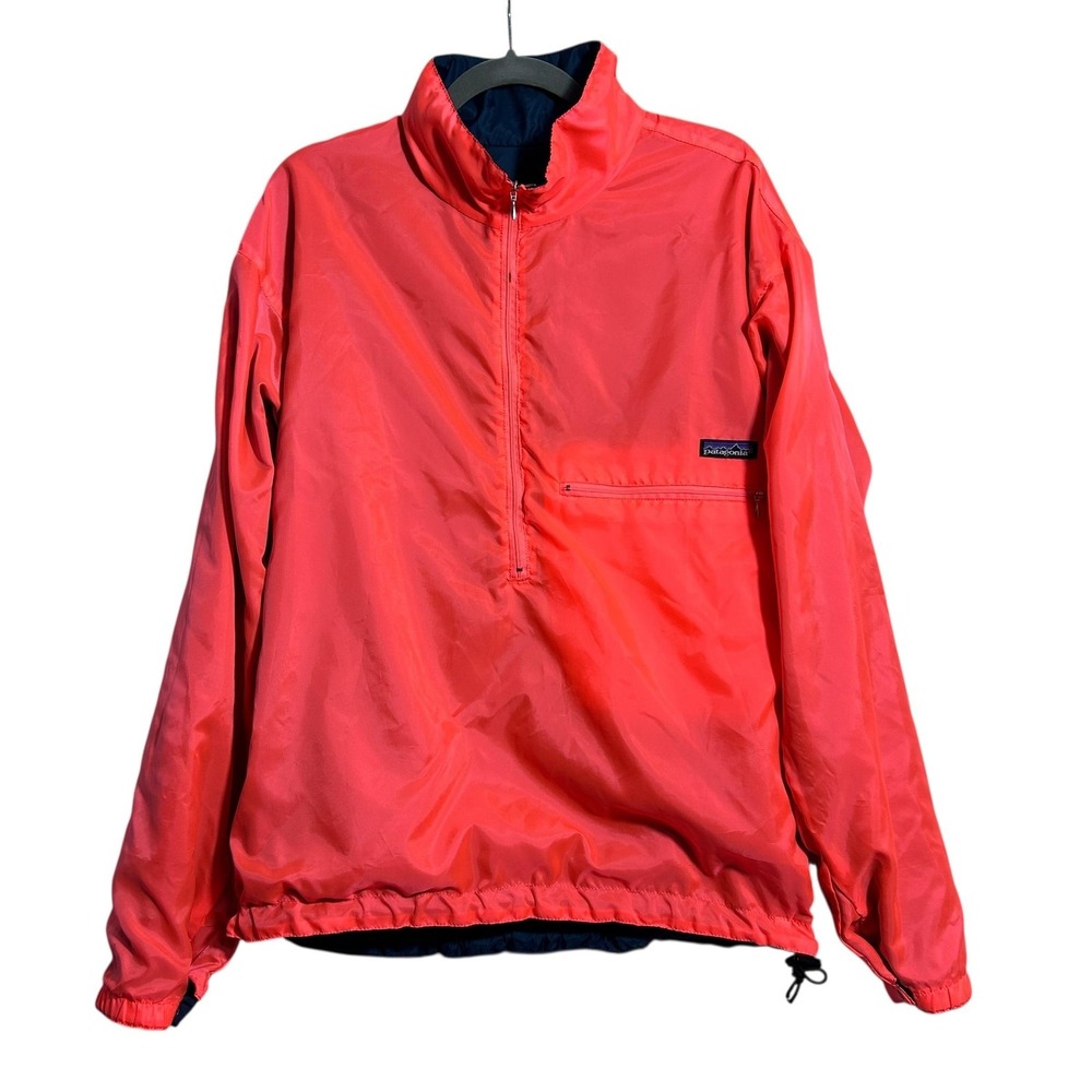 Vintage Patagonia Jacket Mens Medium Red Reversible Windbreaker 1/2 Zip USA‎ 90s